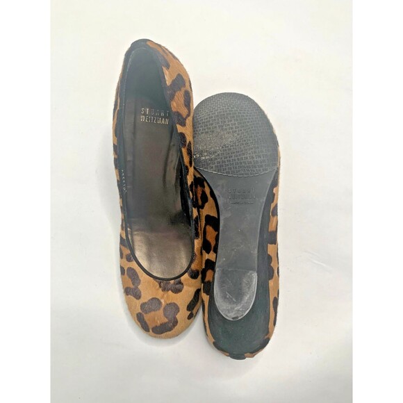Stuart Weitzman Leopard Print Ponyhair Wedge Heels - Picture 8 of 9